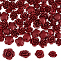 80 piezas 2 estilos de cuentas de cinabrio talladas, flor color de rosa