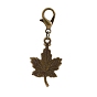 Maple Leaf Alloy Pendants Decorations Set, Alloy Lobster Clasp Charms, Clip-on Charm, for Keychain, Purse, Backpack Ornament