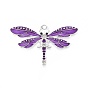 Старинные стрекоза выводы кулон ожерелье, Подвески из эмали и сплава, со стразами, античная бронза