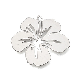 201 подвески из нержавеющей стали, полые цветок прелести, гравированные металлические украшения