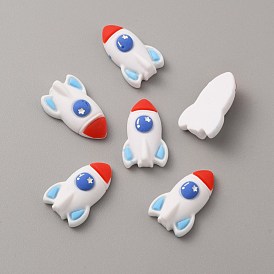 Cabujones de resina opaca con tema espacial, cohete