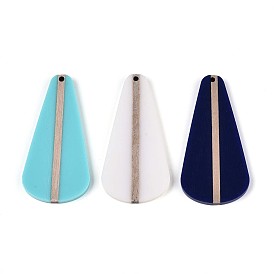 Кулоны из непрозрачной смолы и дерева, слеза