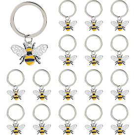 20брелок в виде пчел из эмалевого сплава, с брелоки железа, черный и желтый