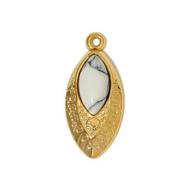 304 нержавеющая сталь с подвесками из драгоценных камней, Очарование лошадиных глаз, ионное покрытие (ip), реальный 18 k позолоченный