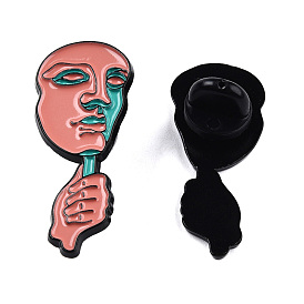 Hand with Mask Enamel Pin, Electrophoresis Black Plated Alloy Badge for Backpack Clothes, Nickel Free & Lead Free