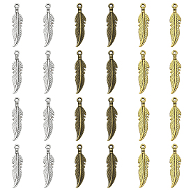 30 шт 3 цвета подвески из сплава, перо