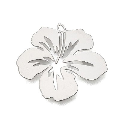 201 подвески из нержавеющей стали, полые цветок прелести, гравированные металлические украшения