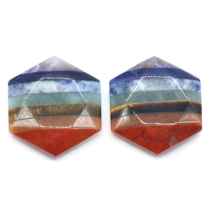 Чакра натуральный драгоценный камень камни для беспокойства, массажные инструменты, граненый шестиугольник