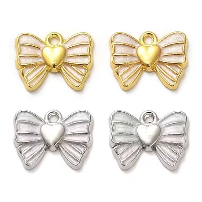 Alloy Enamel Pendants, Bowknot Charm