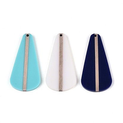 Кулоны из непрозрачной смолы и дерева, слеза