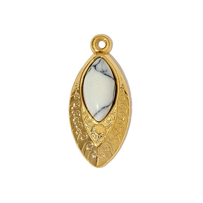 304 нержавеющая сталь с подвесками из драгоценных камней, Очарование лошадиных глаз, ионное покрытие (ip), реальный 18 k позолоченный