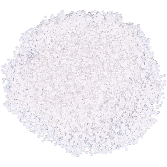 16000шт. АБС-пластиковые кабошоны, с имитацией жемчуга, полукруглый