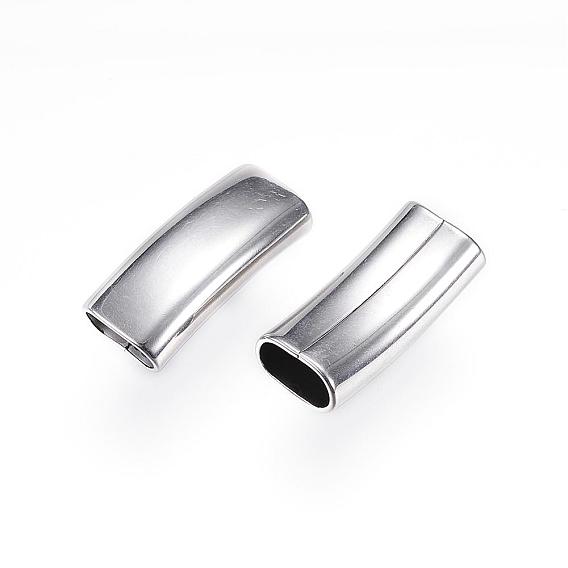 304 Stainless Steel Tube Beads, Carved