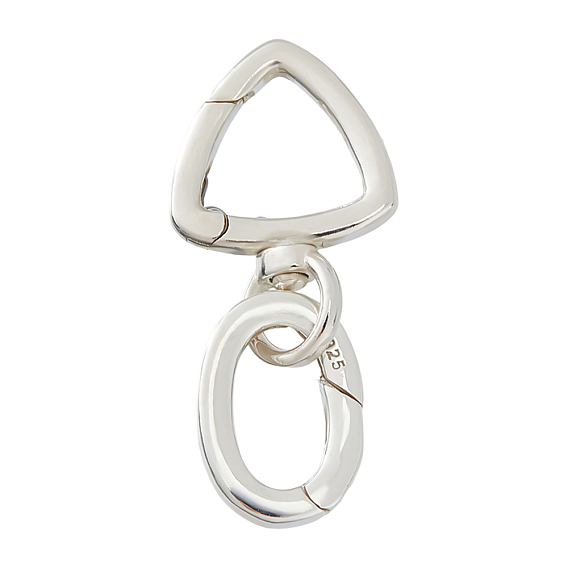 1 шт. 925 поворотные застежки из стерлингового серебра, 1pc 925 Кольца с пружинным затвором из стерлингового серебра