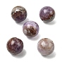 Бусины из натурального аметиста и кружевного агата, круглые