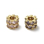 Латунные микро проложить кубического циркония бусы, колонка, реальный 18 k позолоченный