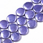 Brins de perles de coquille d'eau douce naturelles peintes, plat rond