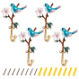 4Pcs Bird Zinc Alloy Enamel Wall Coat Rack Hooks, with 8Pcs Screws and 8Pcs Plug, for Bag Clothes Key Scarf Hanging Holder
