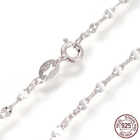 925 стерлингового серебра звено цепи ожерелья, с застежками пружинного кольца