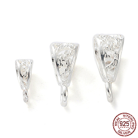 925 Sterling Silver Tube Bails, Loop Bails, Hollow Triangle