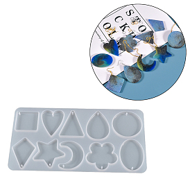 Pendant Silicone Molds, for UV Resin, Epoxy Resin Jewelry Making, Mixed Shapes