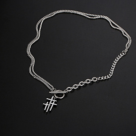 Религия 304 Подвески-кресты из нержавеющей стали с тройным креплением и застежкой для женщин и мужчин, не тускнеет