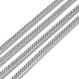 201 Stainless Steel Cuban Link Chains, Chunky Curb Chains, Unwelded