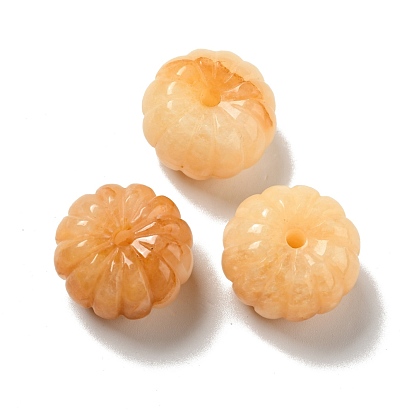 Natural Topaz Jade Beads, Pumpkin