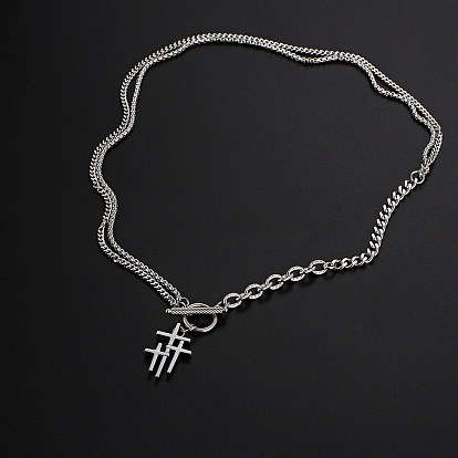 Религия 304 Подвески-кресты из нержавеющей стали с тройным креплением и застежкой для женщин и мужчин, не тускнеет