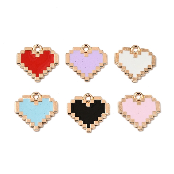 Подвески из эмали и сплава, золотые, шарма сердца
