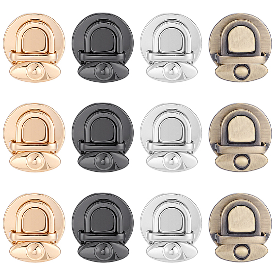 12 комплекты 4 цвета сплав сумка застежка-защелка, кошелек с застежкой на большой палец