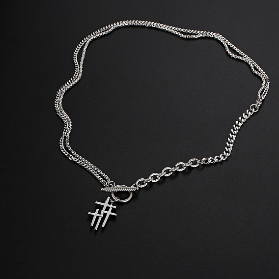 Религия 304 Подвески-кресты из нержавеющей стали с тройным креплением и застежкой для женщин и мужчин, не тускнеет