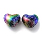 UV Plating Opeque Acrylic Beads, Iridescent, Heart
