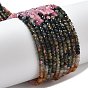 Gradient Color Natural Multicolor Tourmaline Beads Strands, Faceted, Rondelle