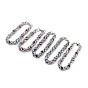 304 Stainless Steel Byzantine Chain Bracelet for Girl Women, Round Glass Beads Bracelets