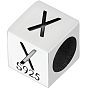 Sterling Silver Beads, Cube, European Bead
