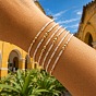Brass Round and Glass Seed Beads Stretch Bracelet Sets for Women, Adjustable Stackable Bracelets, Golden