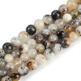 Natural White African Opal Beads Strands, Round