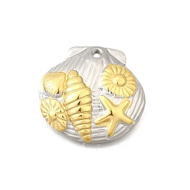 304 подвески из нержавеющей стали, ионное покрытие (ip), форма ракушки с подвеской в виде морской звезды и раковины