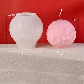 3D Christmas Ball DIY Silicone Candle Molds, Aromatherapy Candle Moulds, Scented Candle Making Molds