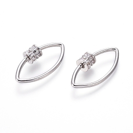 Латунные микропаве, кубический цирконий, винт, карабин, подвески с замком, для изготовления ожерелий, прозрачные, лошадиный глаз 