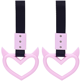 2шт. ABS пластиковое кольцо-предупреждающая ручка заднего бампера в форме сердца дьявола, отделка салона и экстерьера автомобиля