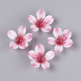 Heat Shrink Acrylic Bead Caps, 5-Petal Flower