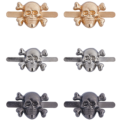 30шт 3 цвета цинковый сплав сумка декоративные пряжки клипсы, череп