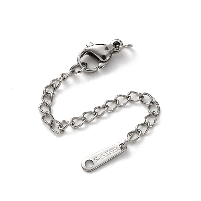 304 удлинитель цепи из нержавеющей стали, овальные, с застежками и подвеской
