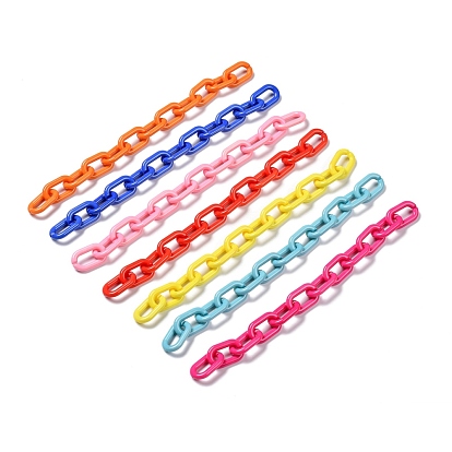 Handgefertigte undurchsichtige Acrylkabelketten, für Schmuck machen, ungeschweißte, ellipsenförmige