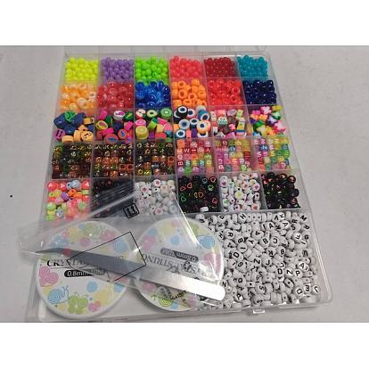 Kits para hacer pulseras y joyas con cuentas de arcilla polimérica y acrílica