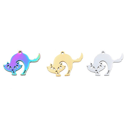 201 Stainless Steel Pendants, Halloween Style, Fox