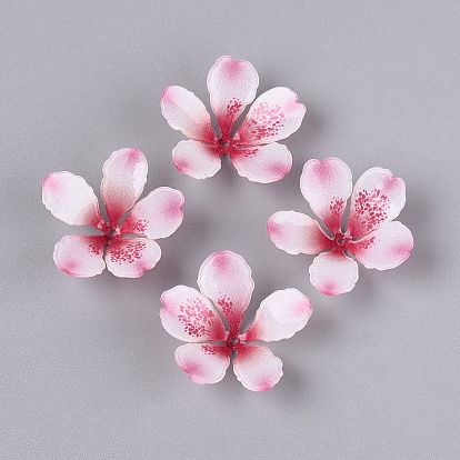 Heat Shrink Acrylic Bead Caps, 5-Petal Flower