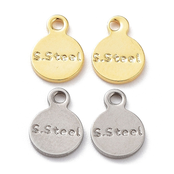 201 прелести нержавеющей стали, плоский круглый с подвеской из нержавеющей стали